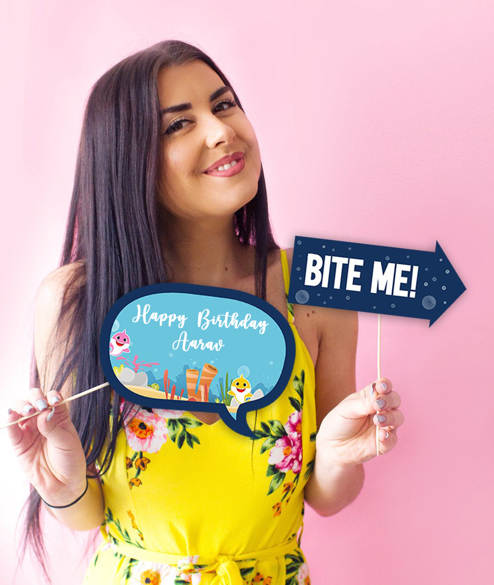 Baby Shark Theme Birthday Party Photo Booth Props Kit