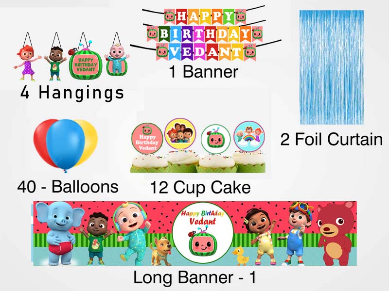 Cocomelon Theme Birthday Party Decoration Kit