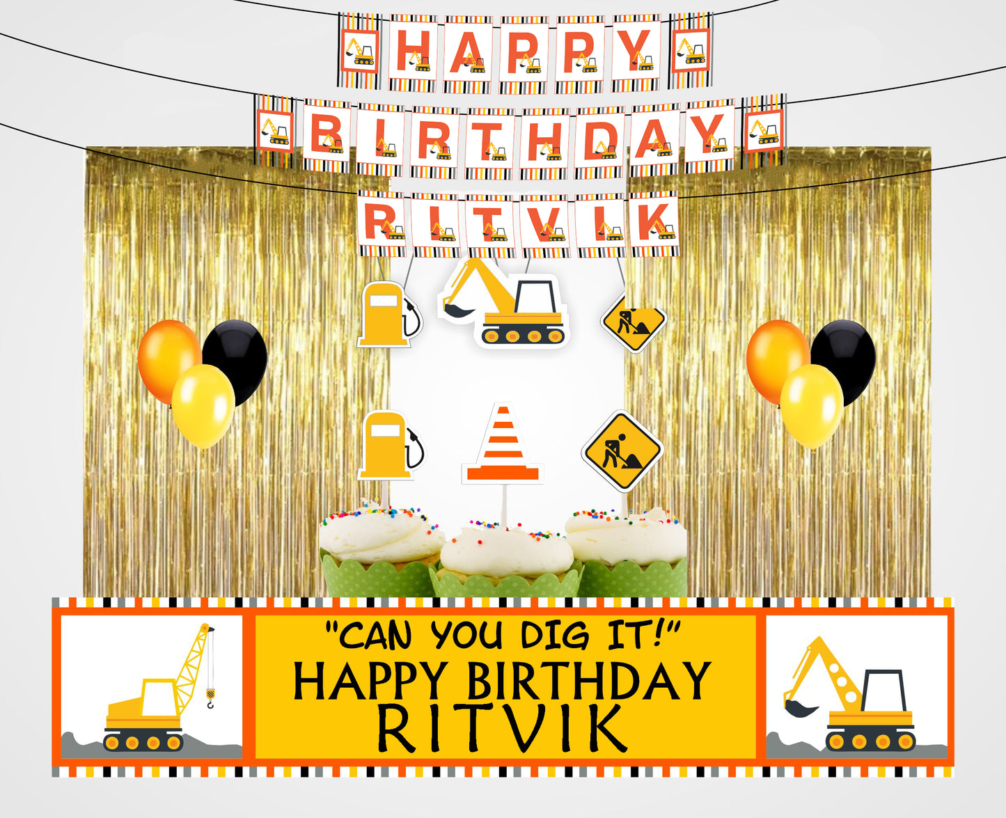 Construction Birthday Party Decoration Kit