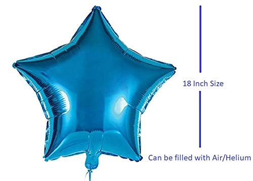 Blue and Silver Black with Blue Star foil Happy Birthday Banner Party Decorations