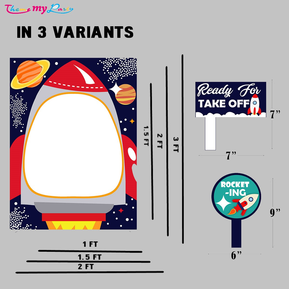 Space Theme Birthday Party Selfie Photo Booth Frame & Props