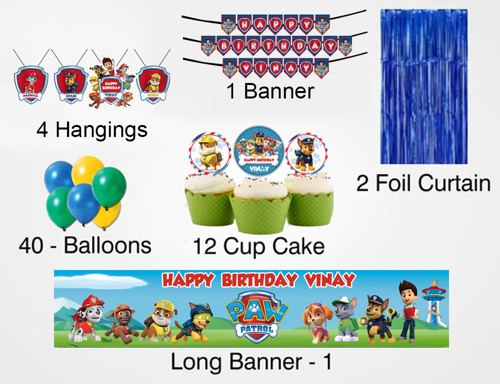 Paw Patrol Theme Birthday Party Decoration Kit