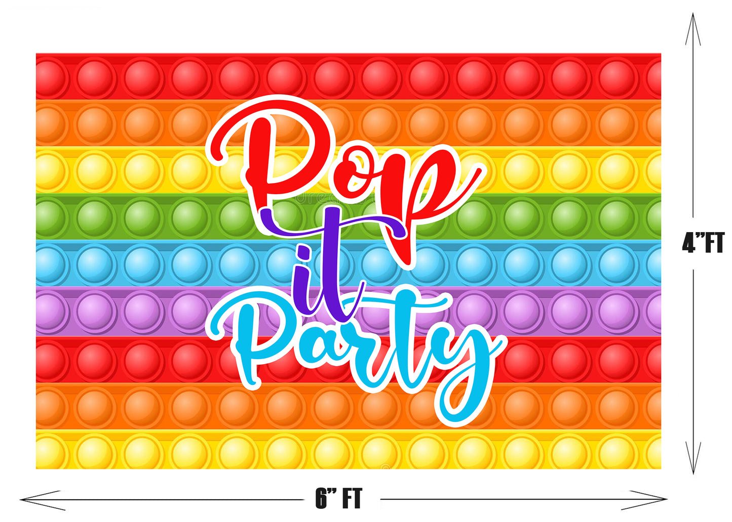 Pop It Birthday Party Backdrop