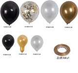 120pcs Black Golden Balloon ,Garland kit with Confetti, White Golden Balloon, Golden Balloon Arch, Used for Halloween, Birthday, Wedding, Bath and Festival Decoration (Balloons)