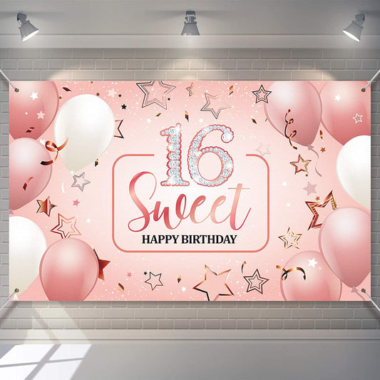16th Birthday Party Backdrop