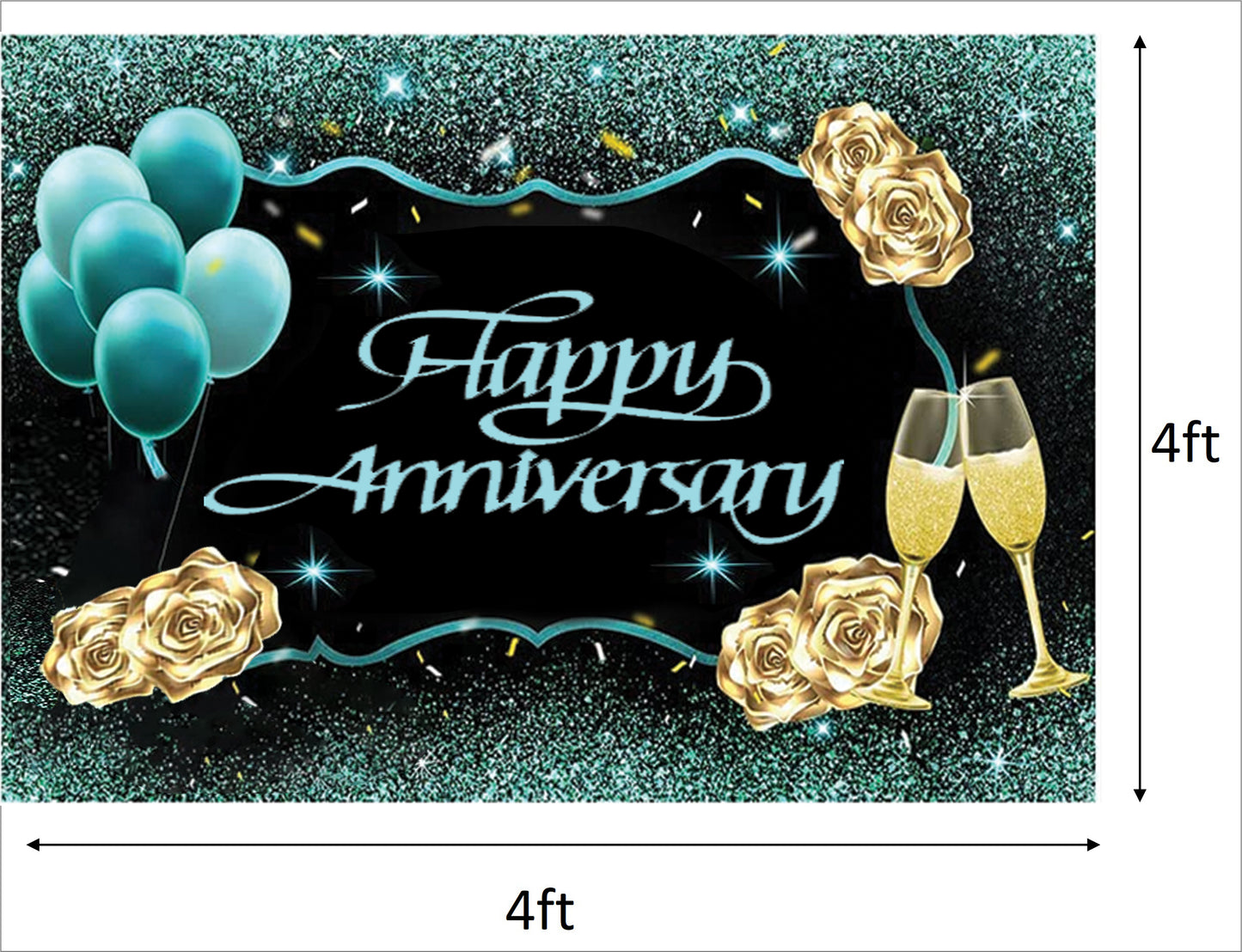 Anniversary Party Backdrop Banners for Couples