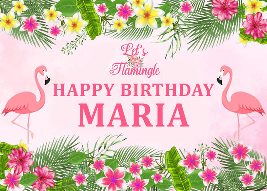 Flamingo Theme Birthday Party Backdrop