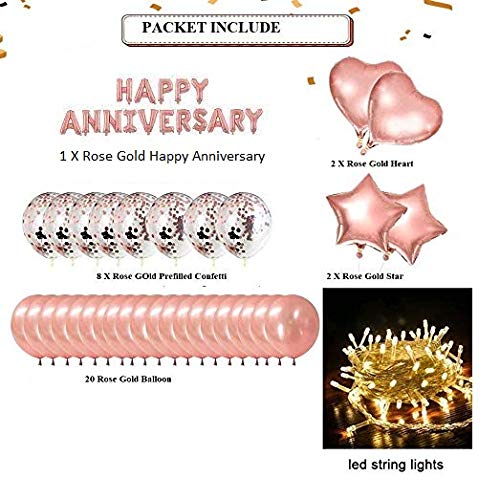Rose Gold Anniversary Combo Kit For Decorations