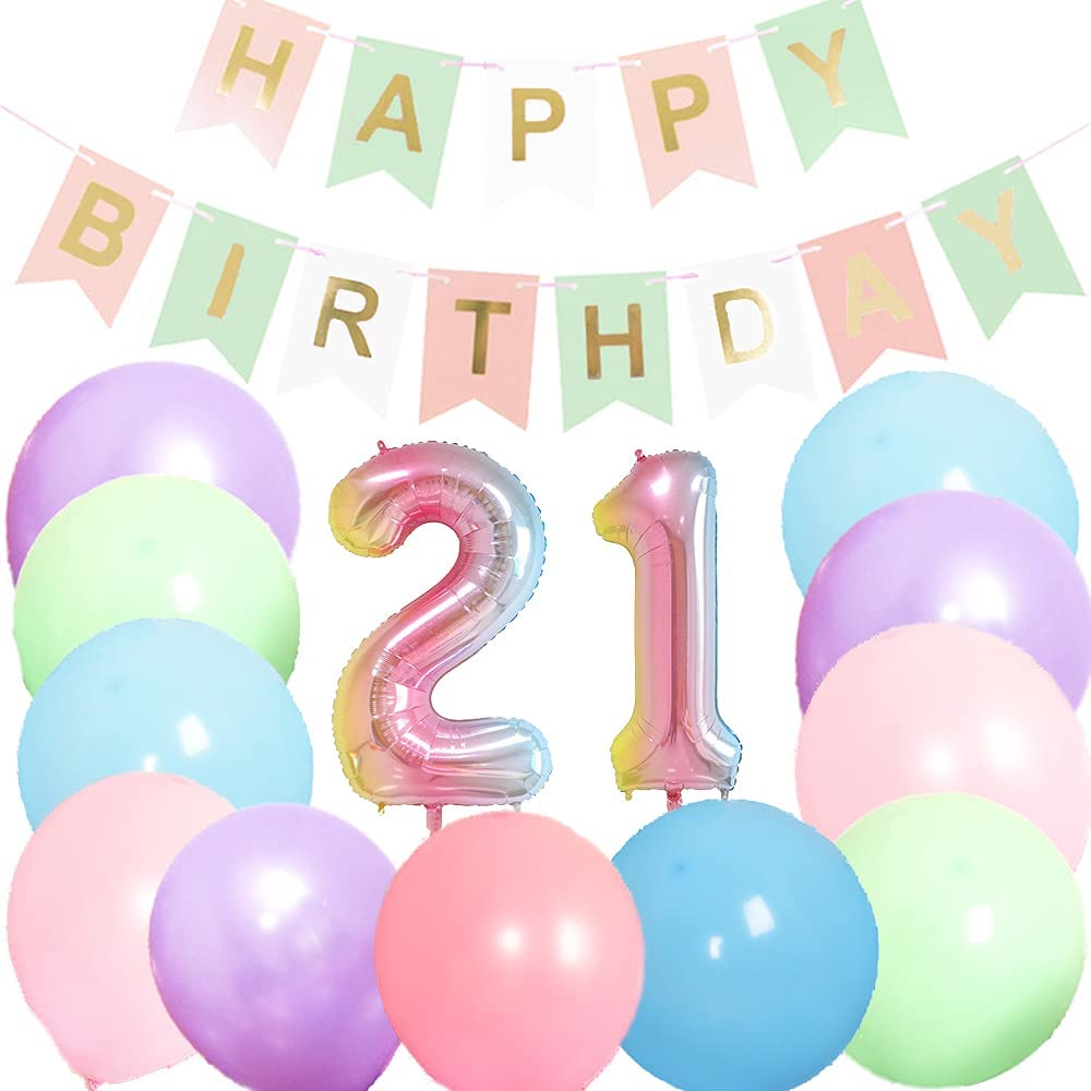 21st Birthday Pastel Decoration KIt