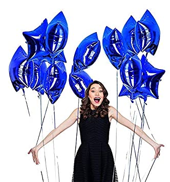 Blue Star Shape Foil Mylar Helium Balloon Birthday Party Decoration Foil Balloons