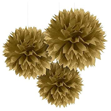 Pink White And Gold White Tissue Paper Pom Poms And Paper Lanterns Decoration