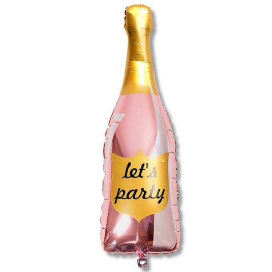Pink Champagne Bottle Foil Balloon For Bachelor Party Mylar Foil Balloon-set of 2