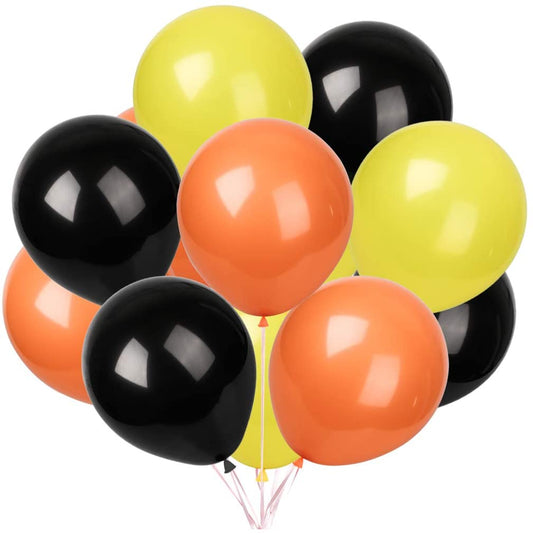 Yellow ,Black And Orange Latex For Birthday Construction Theme Party Decoration