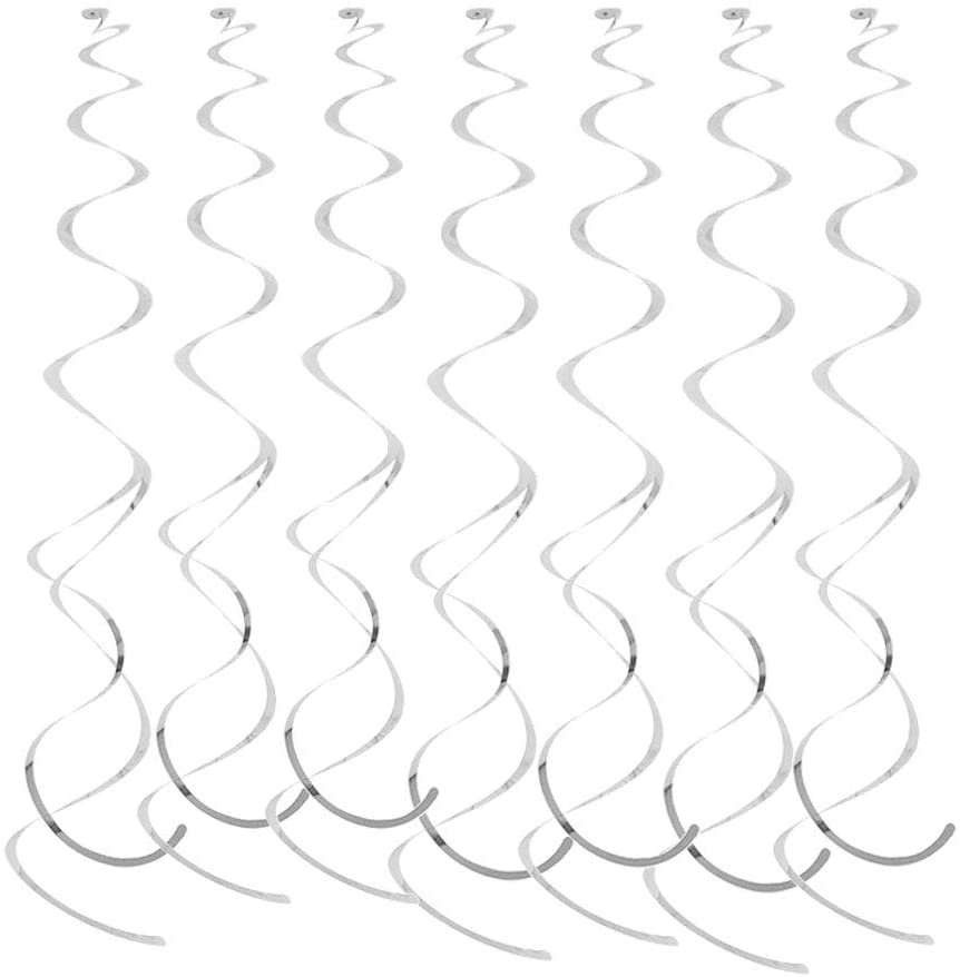 Silver Hanging Spiral Swirl Decorations, Ceiling Decoration For Birthday,Baby Shower , Anniversary