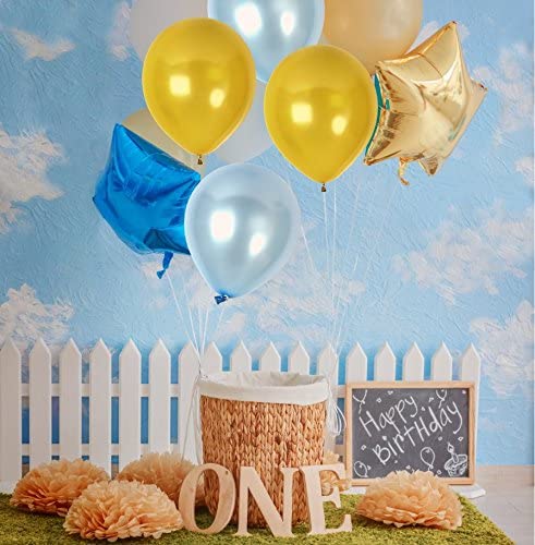 Metallic Golden And Blue Balloons Thick Latex Balloon