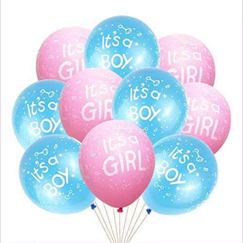 Baby Shower Decoration-Pink Blue Fringe Curtain ,Banner And Balloons(Pack Of 56)