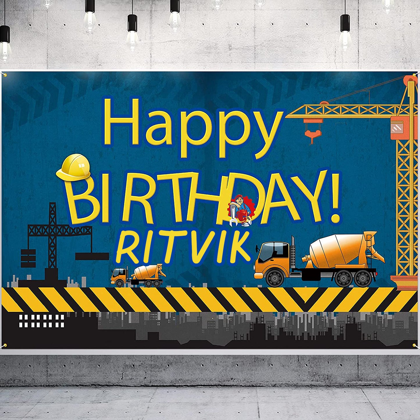 Construction Birthday Party Backdrop