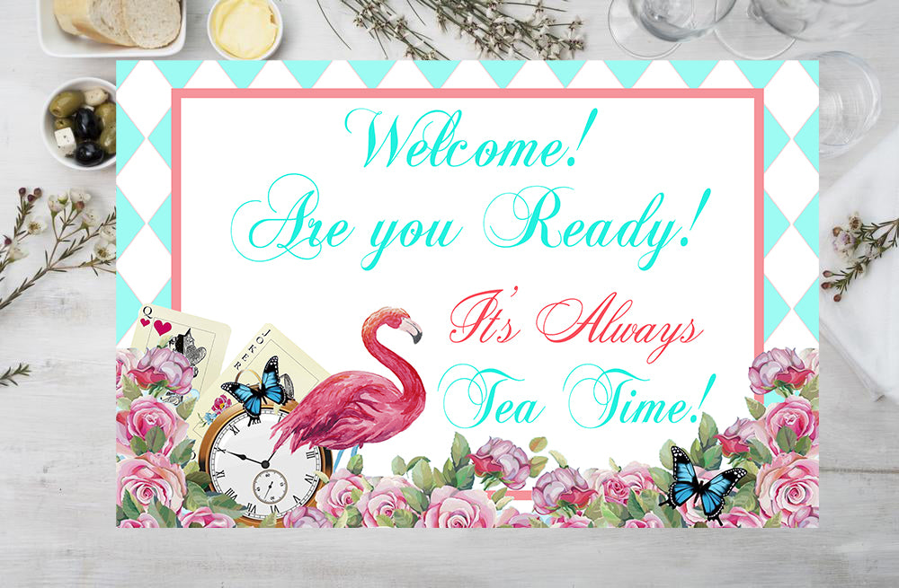 Alice Tea Party Theme Birthday Table Mats for Decoration