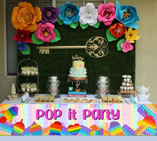Pop It Theme Birthday Long Banner for Decoration