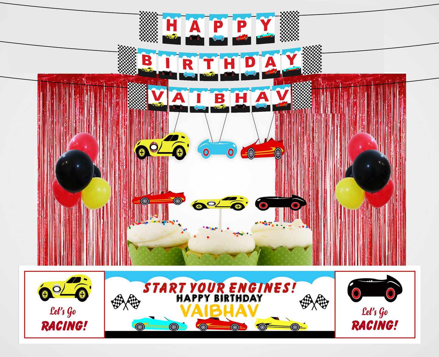 Cars Birthday Party Decoration Kit