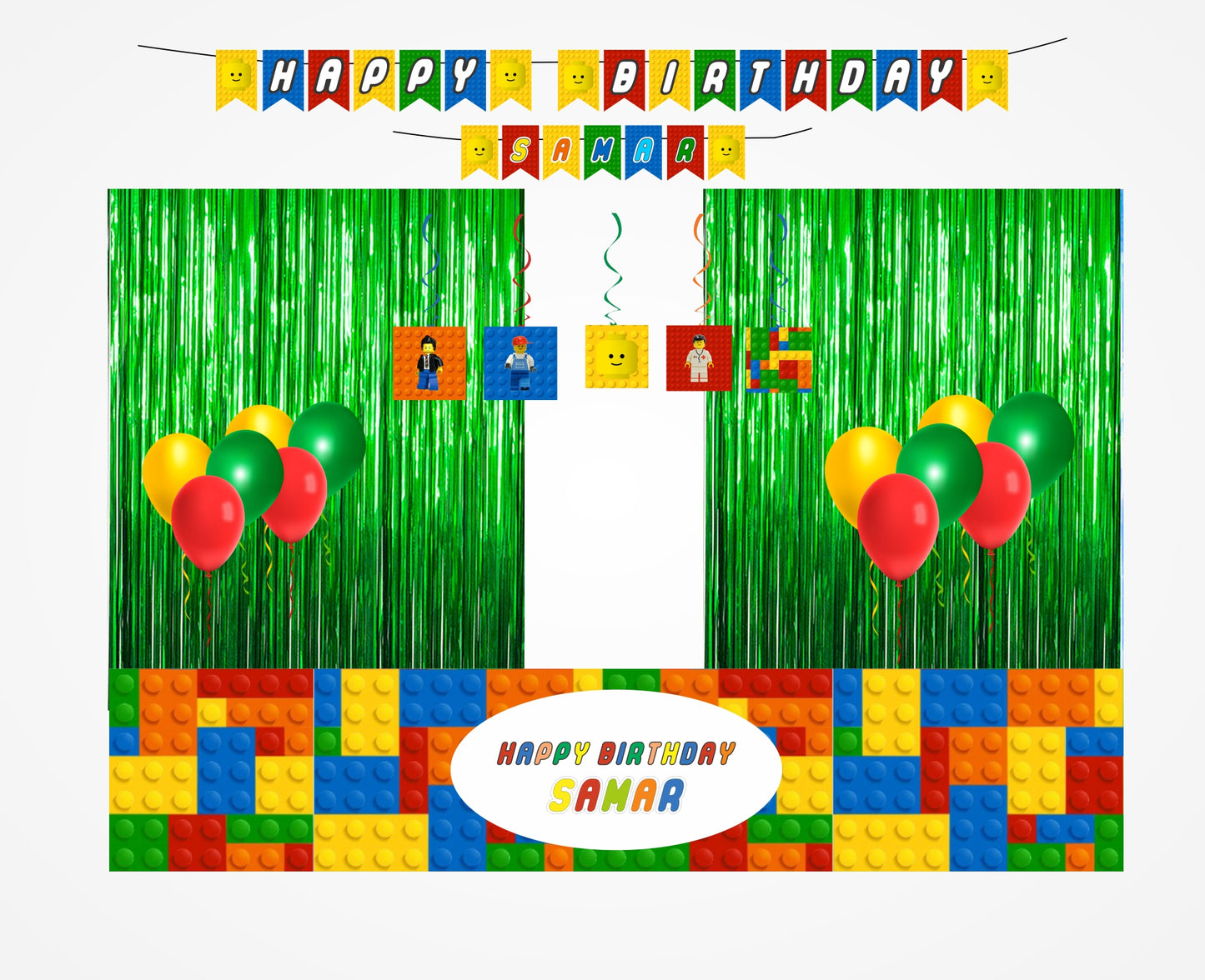 Lego Theme Birthday Party Decoration Kit