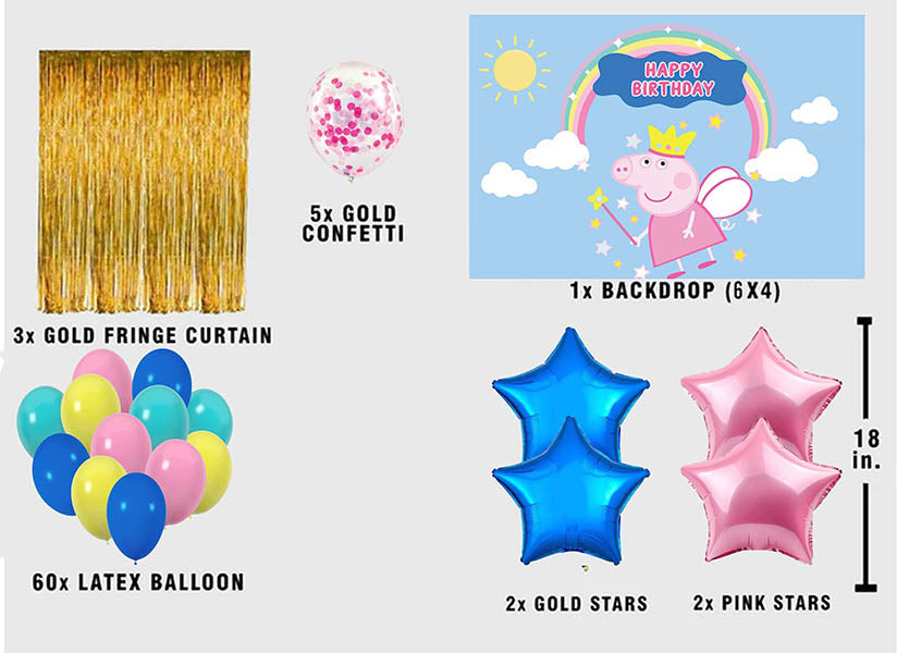 Peppa Pig Theme Birthday Party Decorations Complete Set