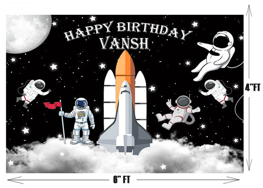 Space Theme Birthday Party Backdrop