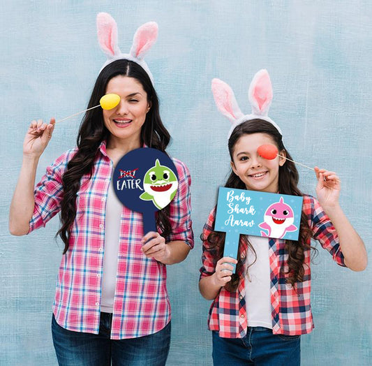 Baby Shark Theme Birthday Party Selfie Photo Booth Frame & Props