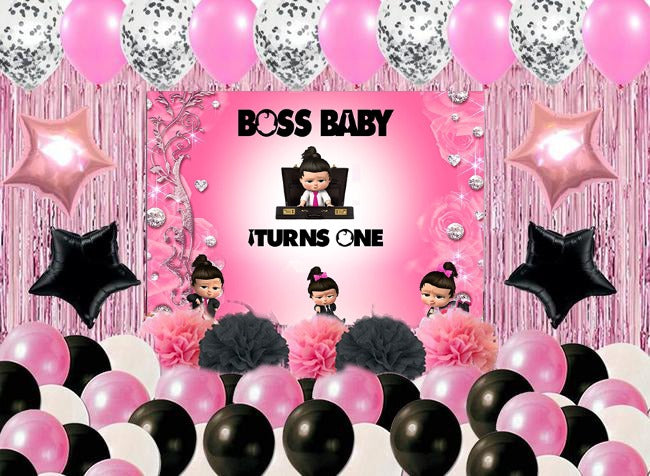 Boss Baby Girl Theme Birthday Party Complete Decoration Kit