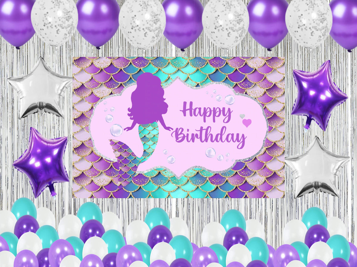 Mermaid Theme Birthday Party Complete Party Set for Girls