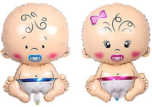 Boy Or Girl We Love You 26 pcs Baby Shower Decoration Combo for Banner and Metallic Blue, Pink Balloons with Light (Baby Shower)