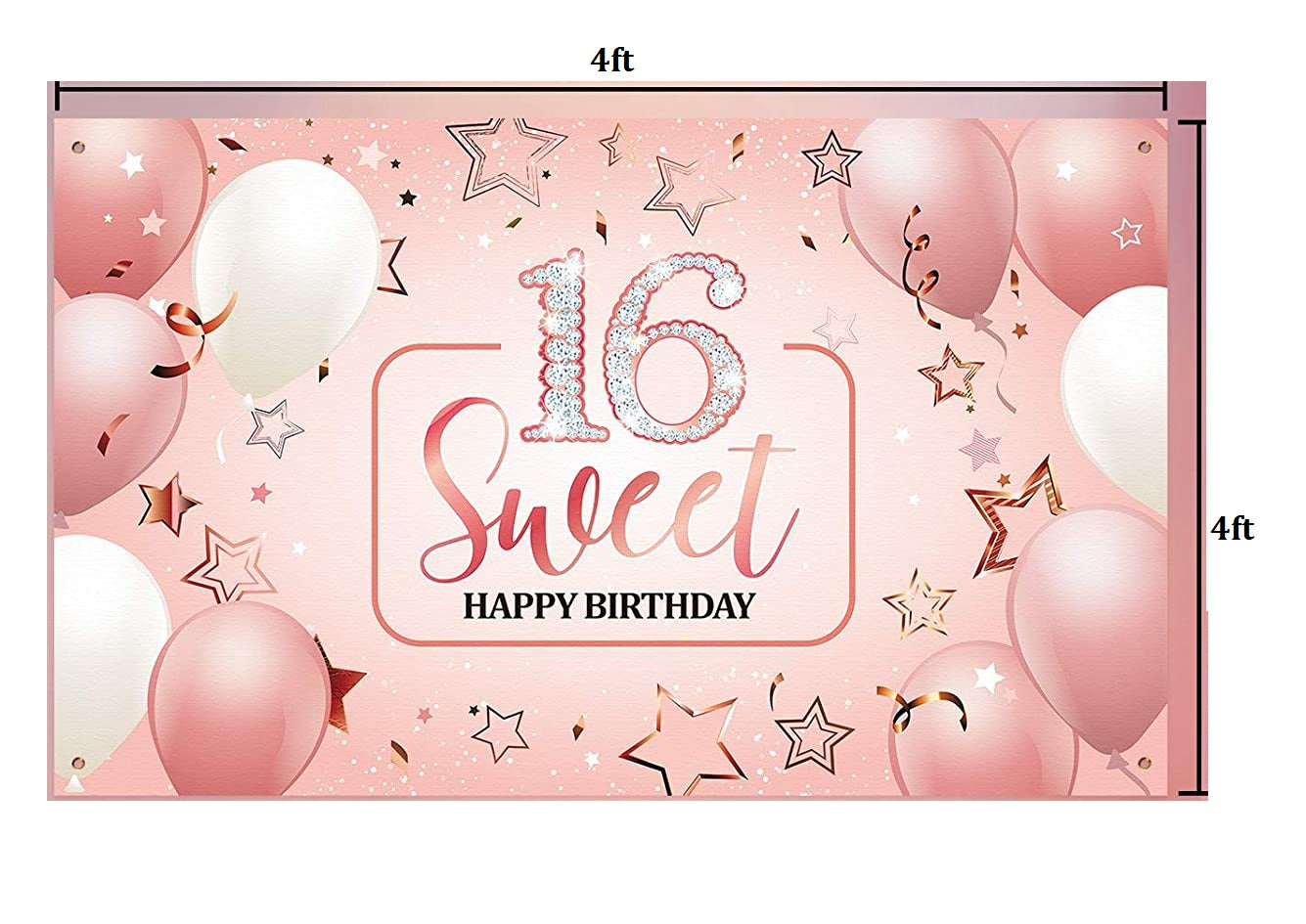 16th Birthday Party Backdrop