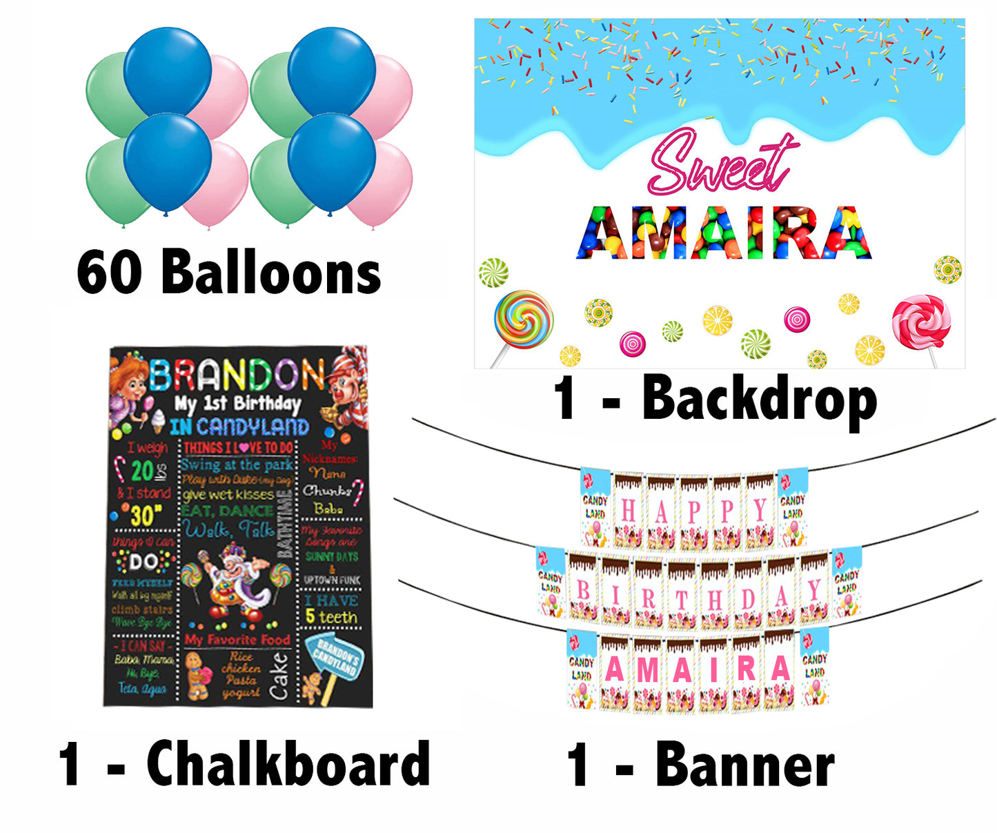 Candy Land Birthday Party Personalized Complete Kit
