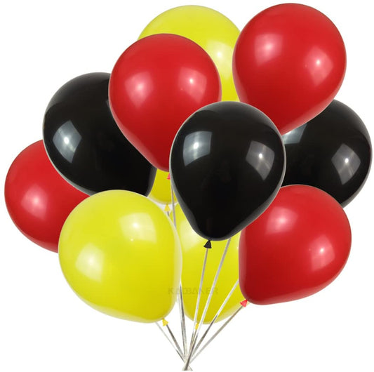 Birthday Party Decorations Kit - Happy Birthday Banner, Star Foil Decorations ,Red ,Yellow And Black Latex Balloons, Perfect Party Supplies