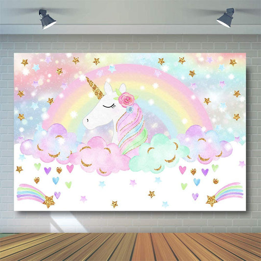 Unicorn Theme Birthday Party Backdrop