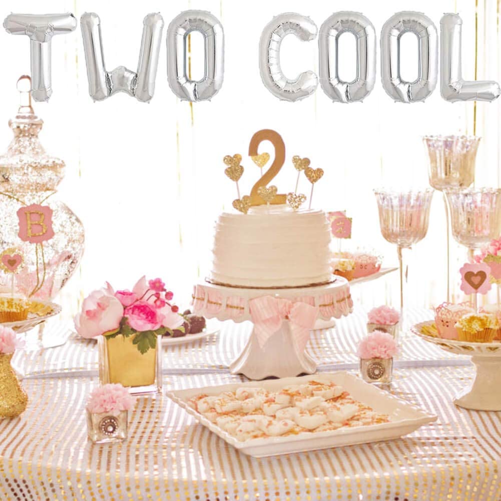 Two Cool Balloons, Two Cool 2Nd Birthday Party Banner -Second Birthday Boy Party Supplies Decoration