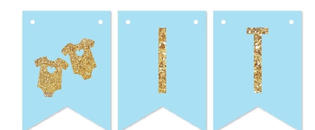 Twin Boys Birthday Paper Banner for Decoration
