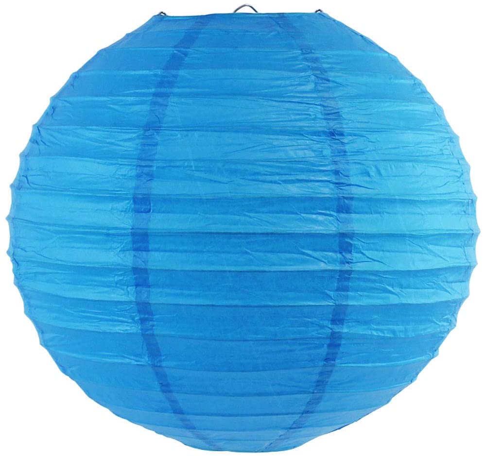 Blue Paper Lanterns -12"Inch Great For Birthday Parties, Wedding Or Baby Showers.