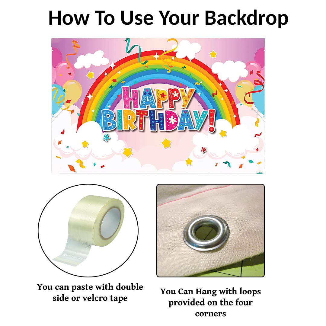 Rainbow Theme Birthday Party Backdrop