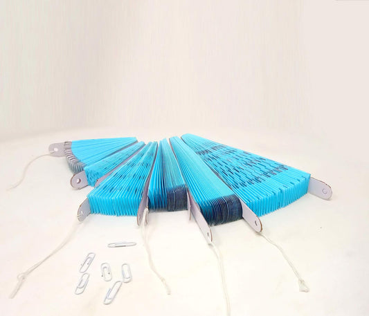 Paper Fans For Decoration Birthday Party Trend Party Fan For Wedding Birthday Showers - Blue And White (Pack Of 6)