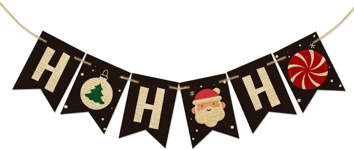 Christmas Decorations Photo Booth Props, Ho Ho Ho Banner and Photo Booth Frame Christmas Decoration Party