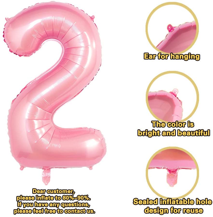 2nd Birthday Decorations Set – Pink+Gold