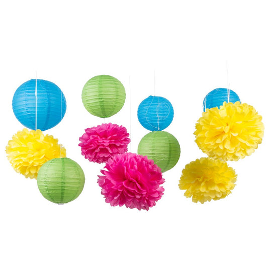 Paper Pompoms And Paper Lanterns Combo