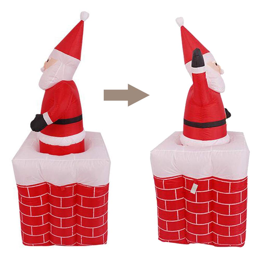 5 Ft Animated Santa Claus Climbing Out Of Chimney Inflatable Home Decorations for Christmas celebrations & decoration