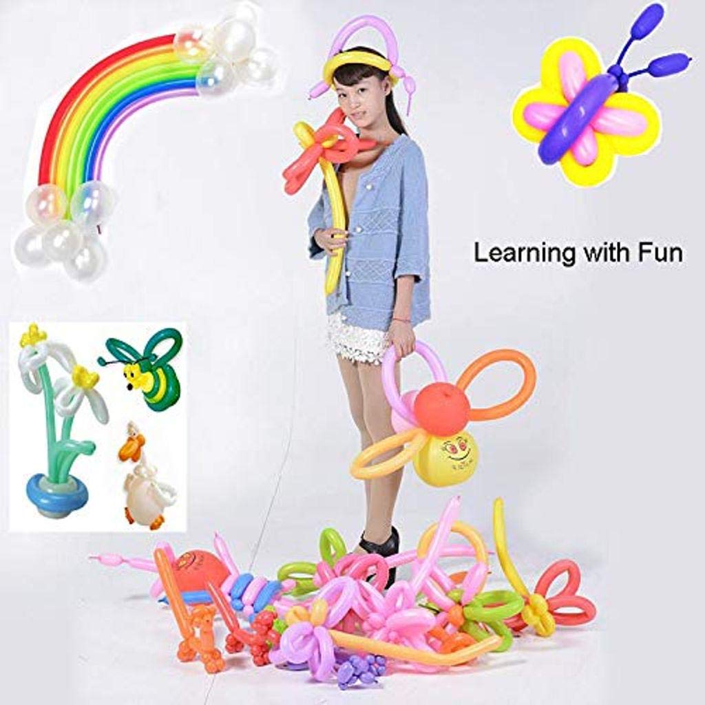 Twisting Balloons - Latex Long Balloons (Pack Of 100+ Balloon Pump)