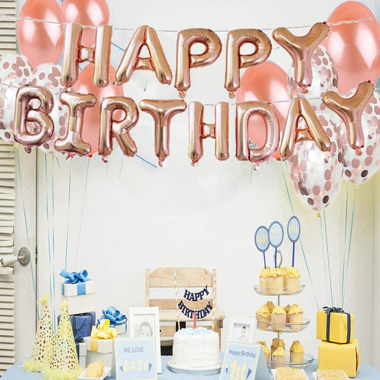 50th Rose Gold Party Birthday Decorations