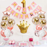 1St Birthday Girl Decorations For Pink And Gold Party Supplies Decoration