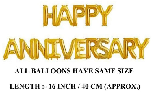 50th Anniversary Gold Foil Letters Balloons combo kit