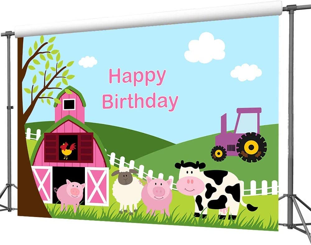 Farm Animals Theme Birthday Party Backdrop
