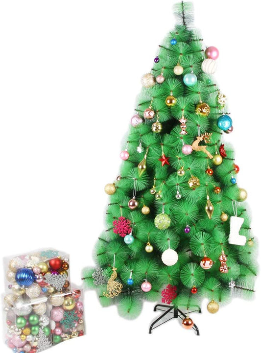 Christmas Tree Plastic Hanging Decorations (Multicolor) Pack Of 24 Pieces